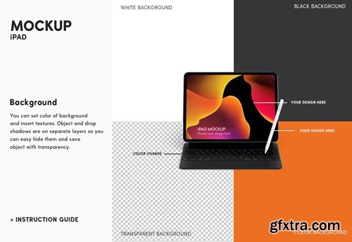 iPad with Keyboard and Pencil Mockup 2JRAAMX iPad with Keyboard and Pencil Mockup 2JRAAMX