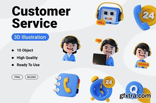Customer Service 3D Icon CYBB2PB Customer Service 3D Icon CYBB2PB