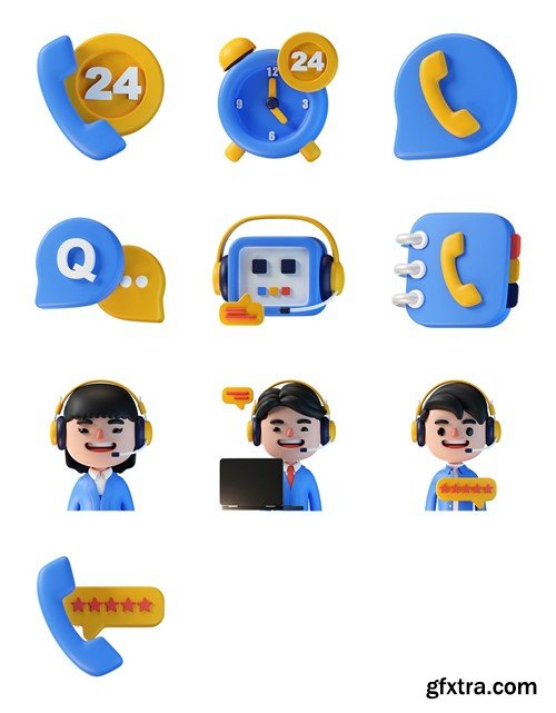 Customer Service 3D Icon CYBB2PB Customer Service 3D Icon CYBB2PB