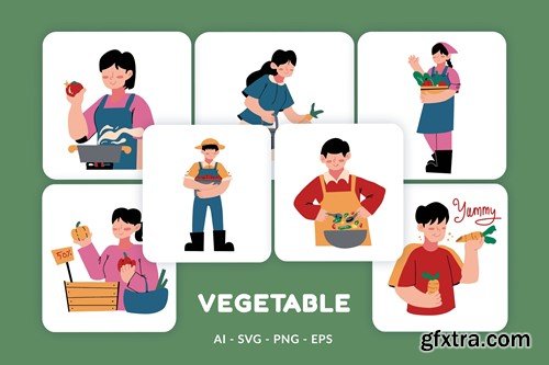 Vegetable Vector Illustration v.4 X4G8PYA Vegetable Vector Illustration v.4 X4G8PYA