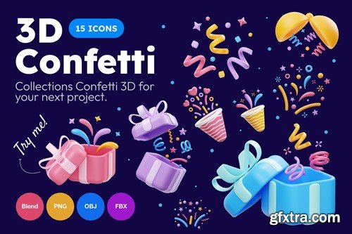 Confetti 3D Icon MXLB8QB Confetti 3D Icon MXLB8QB