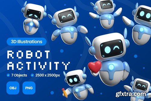 Robot Activity 3D Illustrations VD58UMP Robot Activity 3D Illustrations VD58UMP