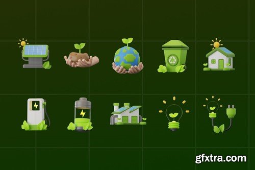 Ecology Environment 3D Icon Pack MKXUVV6 Ecology Environment 3D Icon Pack MKXUVV6
