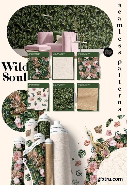 Wild Soul Tropical Leaves Gold Line Woman Portrait KR3C5KZ Wild Soul Tropical Leaves Gold Line Woman Portrait KR3C5KZ