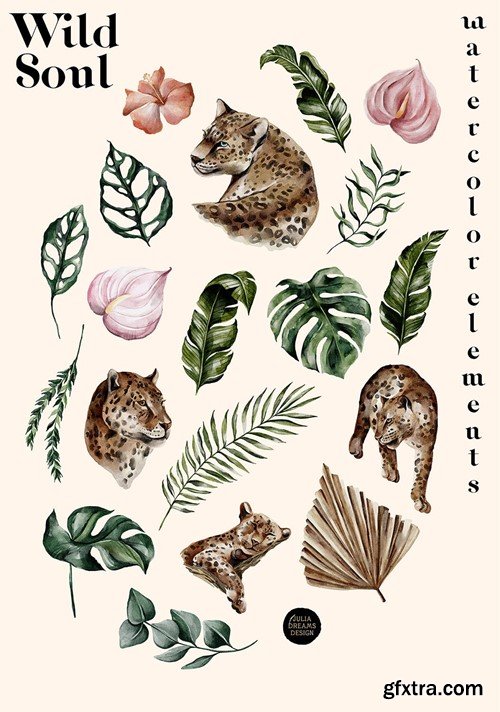 Wild Soul Tropical Leaves Gold Line Woman Portrait KR3C5KZ Wild Soul Tropical Leaves Gold Line Woman Portrait KR3C5KZ