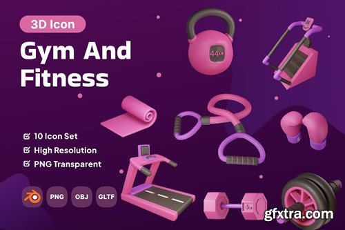Gym Fitness 3D Icon Pack 7FFGTLH Gym Fitness 3D Icon Pack 7FFGTLH