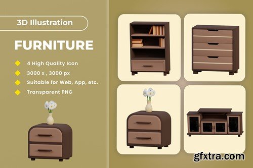 Furniture 3D Illustration v.1 GVL4GQ8 Furniture 3D Illustration v.1 GVL4GQ8