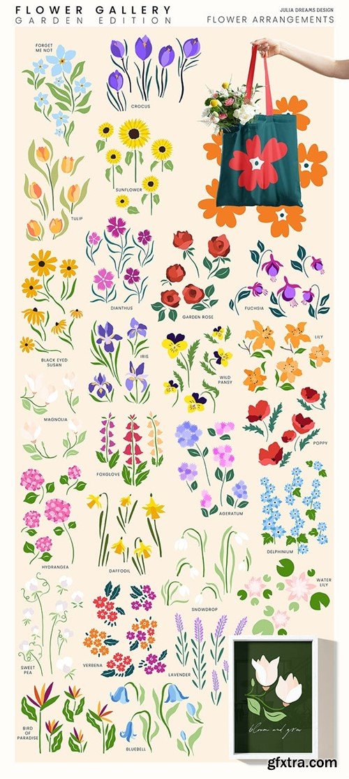 Flower Gallery Garden Edition Floral Illustrations N65C5KX Flower Gallery Garden Edition Floral Illustrations N65C5KX