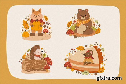 Autumn Animal Vector Clipart Pack 3Y3JL9L Autumn Animal Vector Clipart Pack 3Y3JL9L