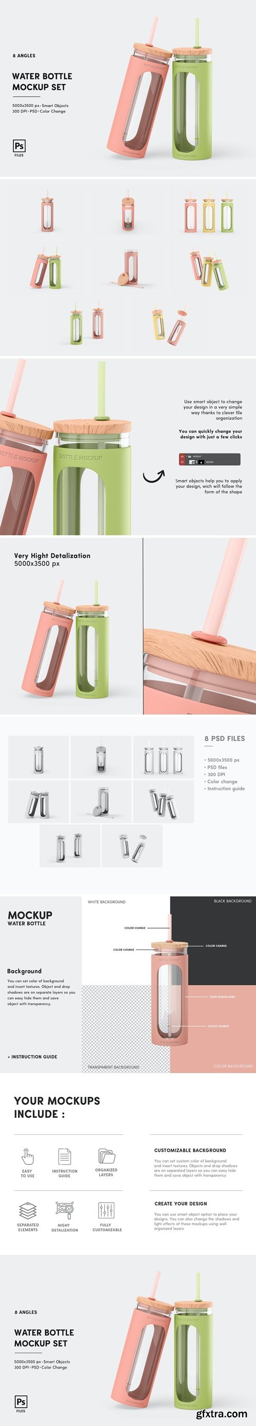 Water Bottle Mockup Set P99SJ6S