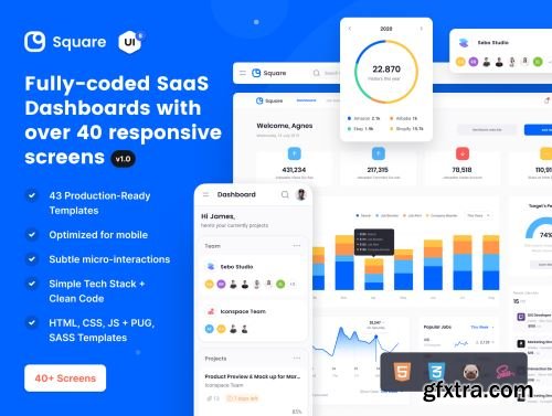 Square Dashboard HTML Ui8.net