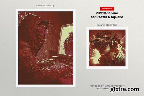 CRT Machine Photo Effect for Square and Poster 9W8U6A9 CRT Machine Photo Effect for Square and Poster 9W8U6A9
