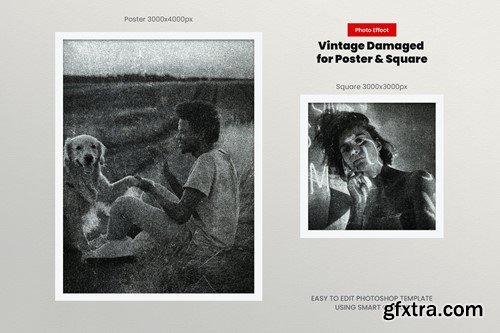 Vintage Damaged Photo Effect for Square and Poster PUSD4HU Vintage Damaged Photo Effect for Square and Poster PUSD4HU