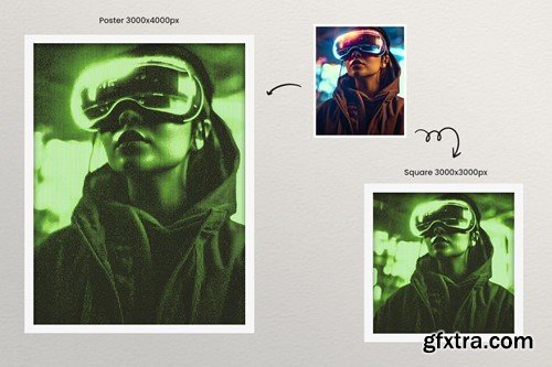 CRT Green Screen Game Photo Effect Square, Poster E23MBDK CRT Green Screen Game Photo Effect Square, Poster E23MBDK