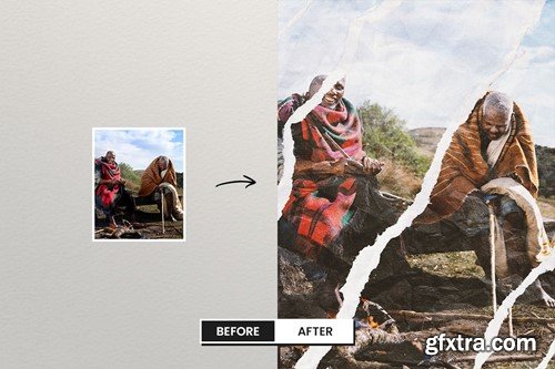 Ripped Paper Photo Effect for Square and Poster B2BKMGH Ripped Paper Photo Effect for Square and Poster B2BKMGH