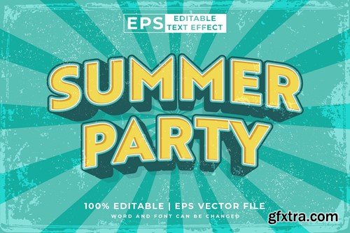 Summer Party 3d Vector Editable Text Effect SC78UQJ Summer Party 3d Vector Editable Text Effect SC78UQJ