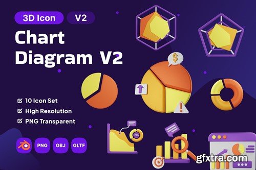 Chart Diagrams V2 3D Icon Pack C25N5HD Chart Diagrams V2 3D Icon Pack C25N5HD