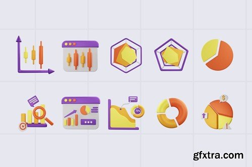 Chart Diagrams V2 3D Icon Pack C25N5HD Chart Diagrams V2 3D Icon Pack C25N5HD