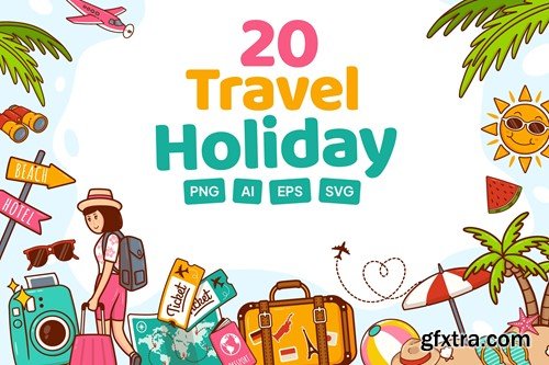 Summer Traveling Holidays Elements Collection SWKGANR Summer Traveling Holidays Elements Collection SWKGANR