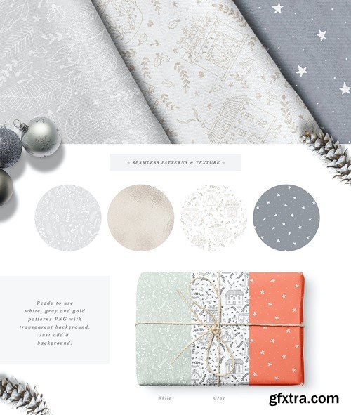 Holiday Season Winter Line Art Christmas Set VU7KKA9 Holiday Season Winter Line Art Christmas Set VU7KKA9