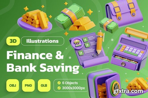 Finance and Bank Saving 3D Illustrations 3U667GN Finance and Bank Saving 3D Illustrations 3U667GN