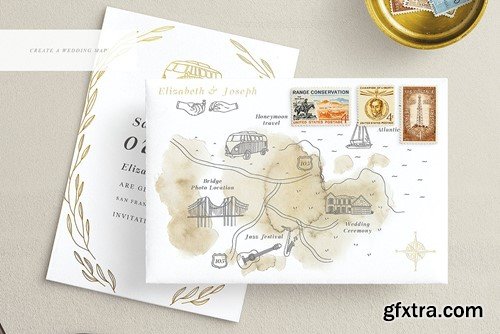 Wedding Map Creator Watercolor Vector ECXGKFB Wedding Map Creator Watercolor Vector ECXGKFB