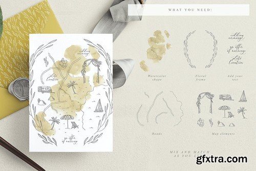Wedding Map Creator Watercolor Vector ECXGKFB Wedding Map Creator Watercolor Vector ECXGKFB