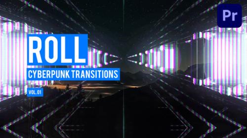 Videohive - Cyberpunk Roll Transitions for Premiere Pro Vol. 01 - 47728251 - 47728251
