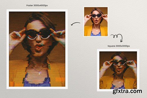 Madness Glitch Photo Effect for Square and Poster UMYQXAL Madness Glitch Photo Effect for Square and Poster UMYQXAL