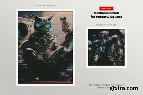 Madness Glitch Photo Effect for Square and Poster UMYQXAL Madness Glitch Photo Effect for Square and Poster UMYQXAL