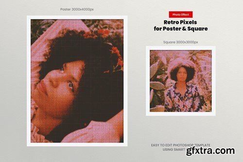 Retro Pixels Photo Effect for Square and Poster 3RU6YDD Retro Pixels Photo Effect for Square and Poster 3RU6YDD