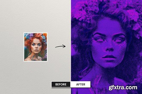 Halftone Cyberpunk Photo Effect for Square, Poster KMUJ6YH Halftone Cyberpunk Photo Effect for Square, Poster KMUJ6YH