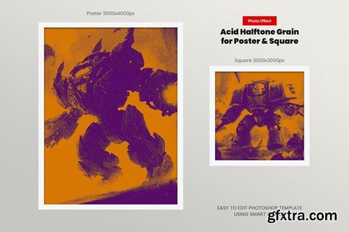 Acid Halftone Grain Photo Effect forSquare, Poster 7CAA392 Acid Halftone Grain Photo Effect forSquare, Poster 7CAA392