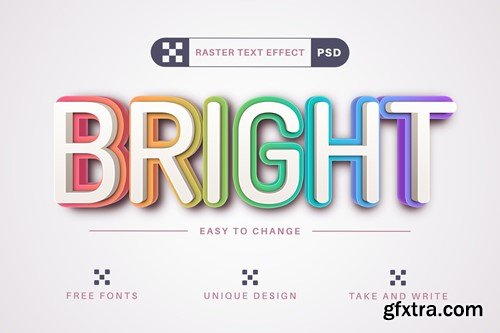 Bright - Editable Text Effect, Font Style LPXVJ3L Bright - Editable Text Effect, Font Style LPXVJ3L