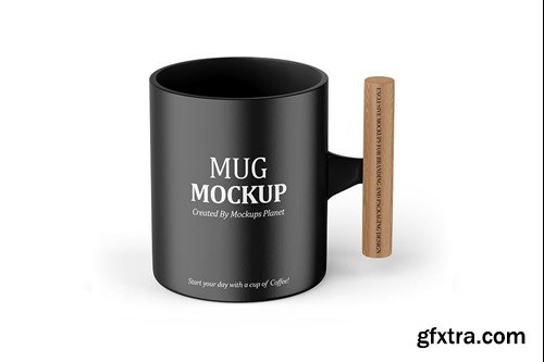 Mug with Wooden Handle Mockups 46U33Y6 Mug with Wooden Handle Mockups 46U33Y6