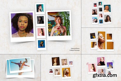 Photo Collage Polaroid Photo Template Mockup HLKSXWN Photo Collage Polaroid Photo Template Mockup HLKSXWN