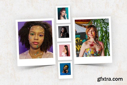 Photo Collage Polaroid Photo Template Mockup HLKSXWN Photo Collage Polaroid Photo Template Mockup HLKSXWN