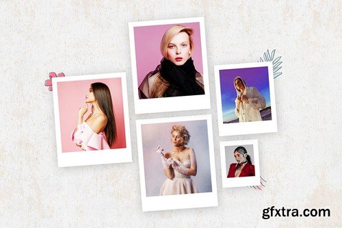 Photo Collage Polaroid Photo Template Mockup HLKSXWN Photo Collage Polaroid Photo Template Mockup HLKSXWN