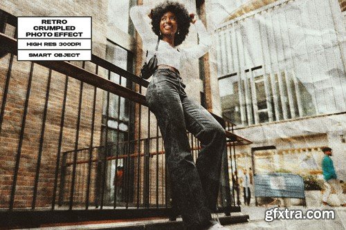 Retro Crumpled Photo Effect 46C9WYG Retro Crumpled Photo Effect 46C9WYG