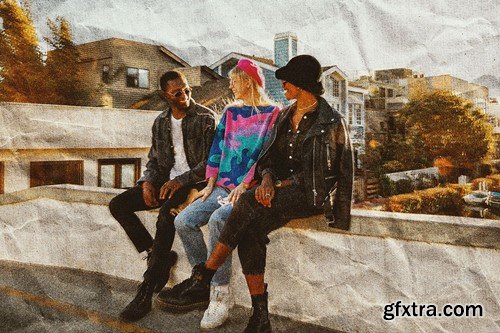 Retro Crumpled Photo Effect 46C9WYG Retro Crumpled Photo Effect 46C9WYG