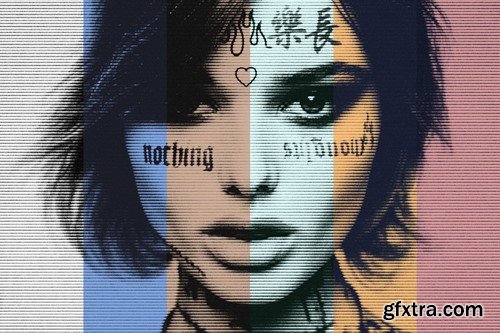 Halftone Printer Poster Photo Effect V9HTHR5 Halftone Printer Poster Photo Effect V9HTHR5