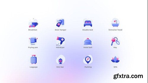 Videohive Hotel - Gradient Icons 47730857 Videohive Hotel - Gradient Icons 47730857