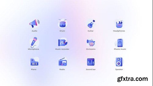 Videohive Music - Gradient Icons 47731374