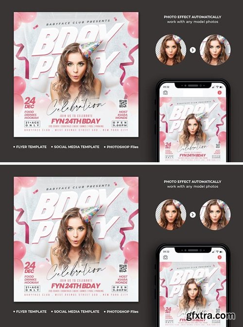 Birthday Party Flyer 44TGX7J