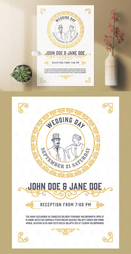 Retro Wedding invitation Layout 635821199