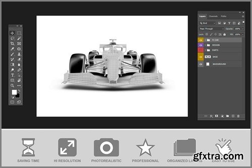 Formula 1 Racing Car Mockup HCTUNBR