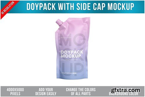 Doypack with Side Cap Mockup SYDFLDY Doypack with Side Cap Mockup SYDFLDY