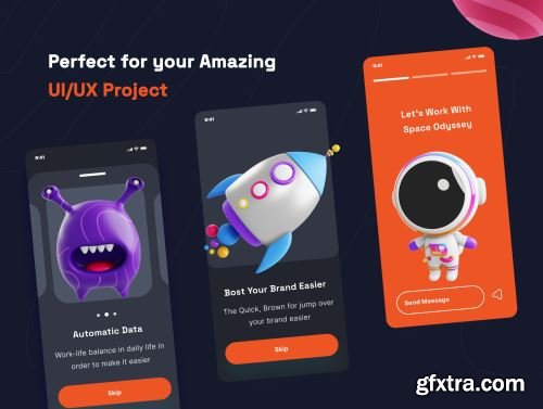 Space Odyssey 3D Icon Pack Ui8.net