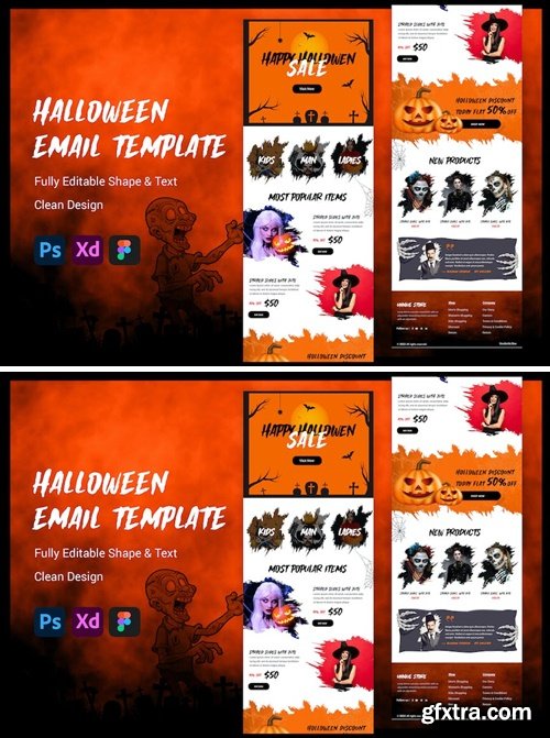 Halloween Email Newsletter Template JTS6XSA Halloween Email Newsletter Template JTS6XSA