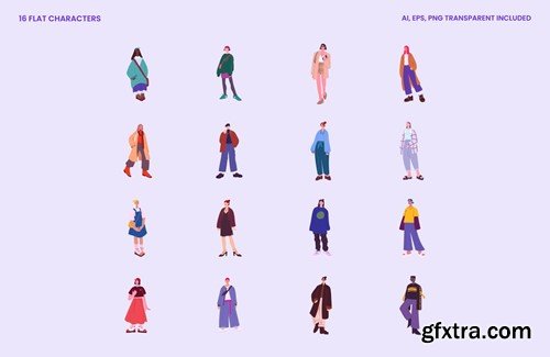 Street Fashion Flat Characters MJDS3F8